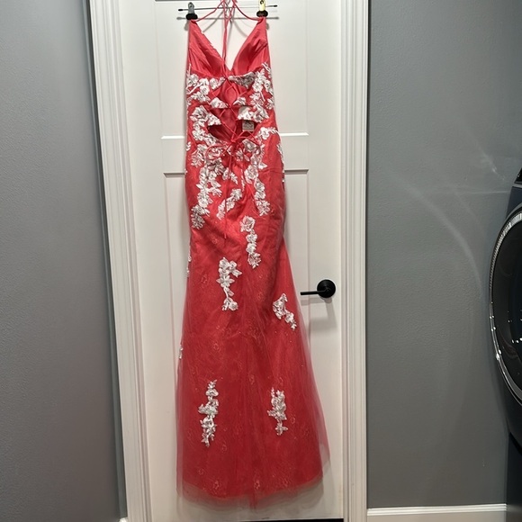 Prom Dress - Halter, Lace Up Back & Zipper - Picture 8 of 17